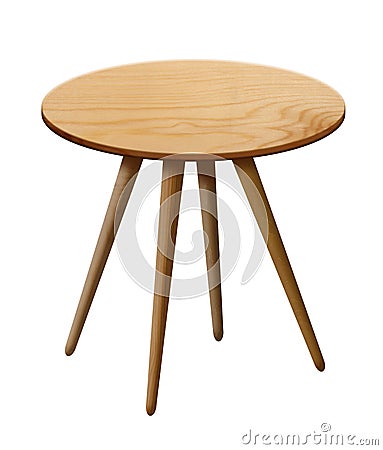 Wooden round table Stock Photo