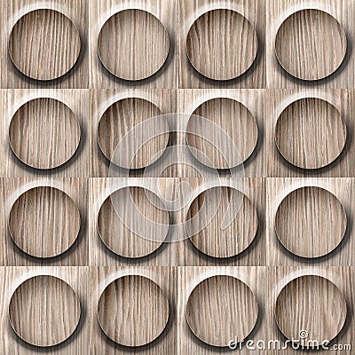 Wooden rounded abstract blocks stacked for seamless background Stock Photo