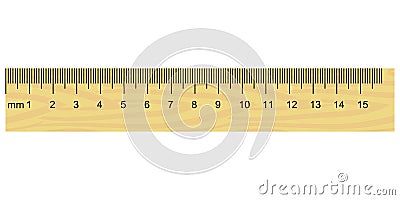 Wooden ruler Vector Illustration