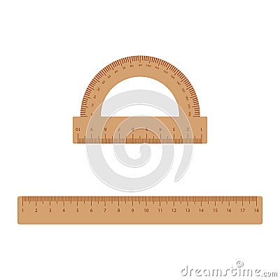 Wooden rulers set vector Stock Photo