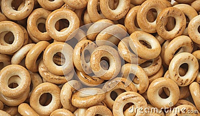 Wooden rustic table with national russian bagels Stock Photo