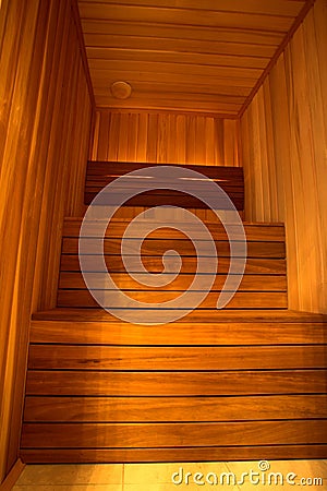 Wooden sauna Stock Photo