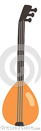 Wooden saz, icon Vector Illustration