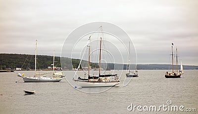 Wooden schooner preparing to race in the maritime provinces of Canada Editorial Stock Photo