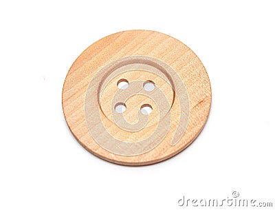 Wooden sewing button Stock Photo