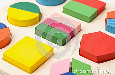 Wooden shape sorter puzzle toy Stock Photo