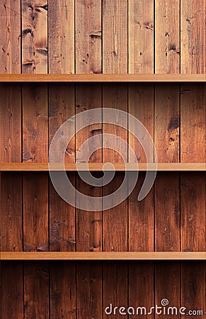 Wooden shelf Stock Photo