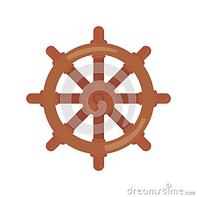 wooden ship rudder Vector Illustration