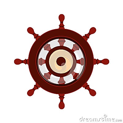 Wooden ship wheel icon Vector Illustration