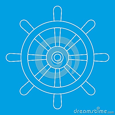 Wooden ship wheel icon outline Vector Illustration