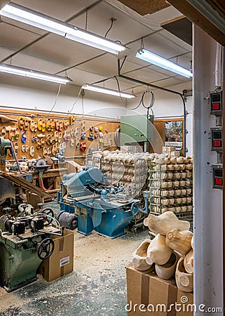 Wooden Shoe Factory Editorial Stock Photo
