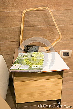 Wooden side table Editorial Stock Photo
