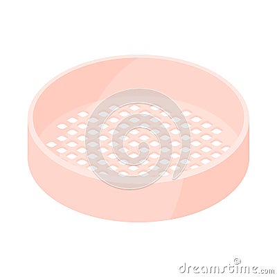 Wooden sieve icon, cartoon style Vector Illustration