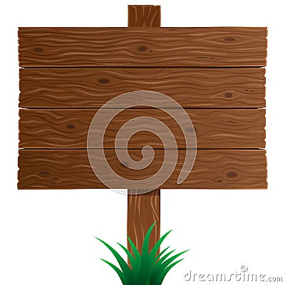 Wooden sign board in vector Vector Illustration