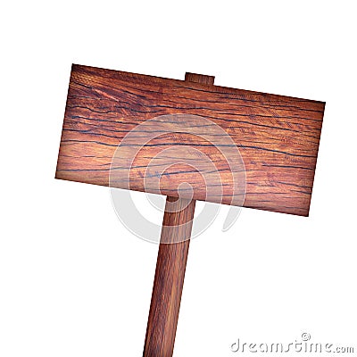 Wooden sign isolated on white background Stock Photo