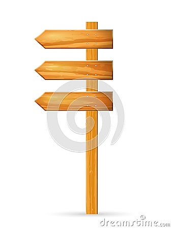 Wooden sign post Vector Illustration