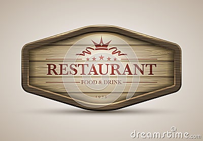 Wooden signboard Vector Illustration