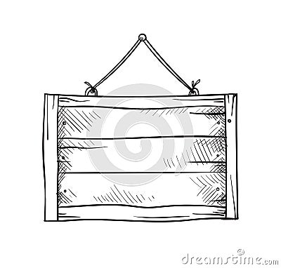 Wooden sketch board Vector Illustration