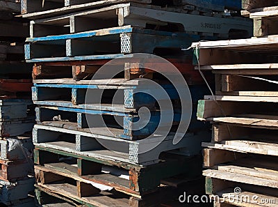 Wooden Skids Stock Photo