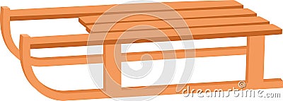 Wooden Snow Sledge Vector Illustration