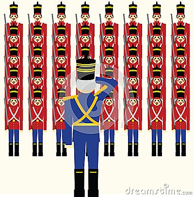 Wooden Soldiers Army Vector Illustration