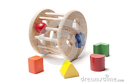 Wooden sorter child toy Stock Photo