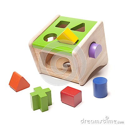 Wooden sorter child toy Stock Photo