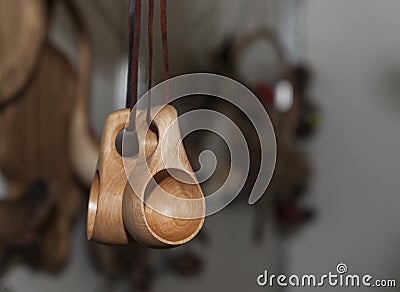 Wooden souvenir traditional kitchenware Stock Photo