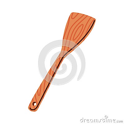 Wooden Spatula Tool with Handle as Cooking Utensil Vector Illustration Vector Illustration