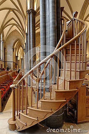 Temple, london, england: spiral staircase, Temple Church, London Editorial Stock Photo