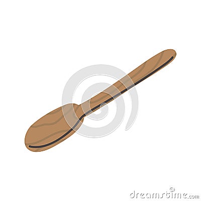 Wooden spoon. Hand drawn kitchenware tools. Vector cartoon illustration. Vector Illustration