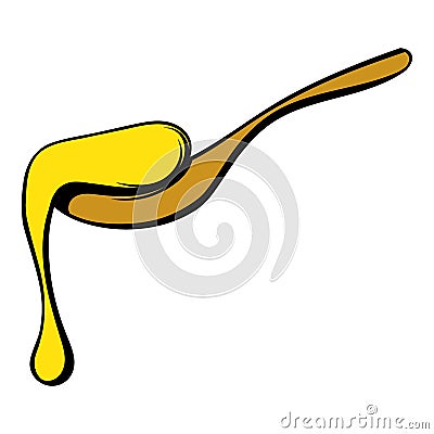 Wooden spoon with honey icon, icon cartoon Vector Illustration
