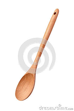 Wooden Spoon Isolated on White Stock Photo