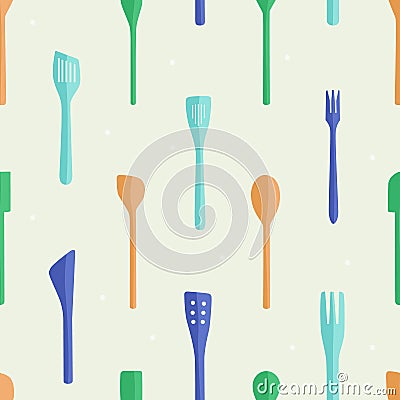 Wooden spoons background Vector Illustration