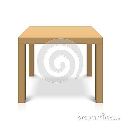 Wooden square coffee table Vector Illustration