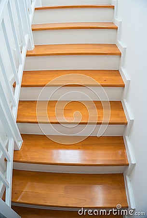 wooden staircase Stock Photo