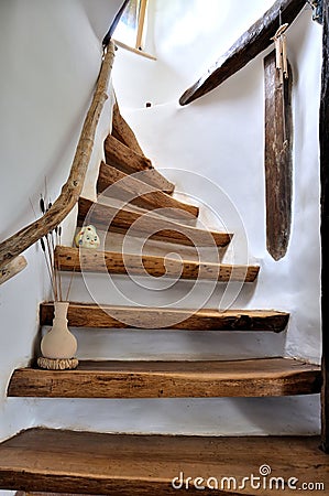 Wooden stairs Stock Photo