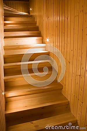 Wooden stairs Stock Photo