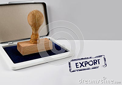 Wooden stamp EXPORT Stock Photo