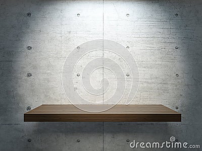 Wooden stand under spot light Stock Photo