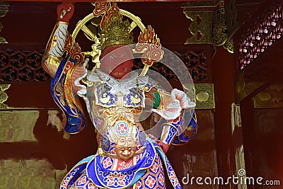 Temple guardian in buddhist temple Editorial Stock Photo
