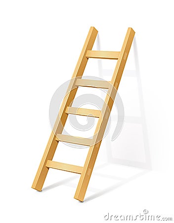 Wooden step ladder Vector Illustration