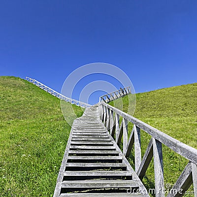 Wooden steps Stock Photo