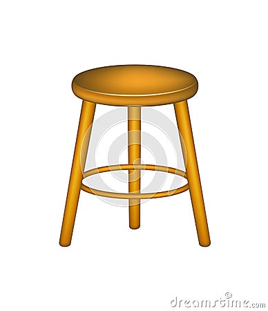 Wooden stool Vector Illustration