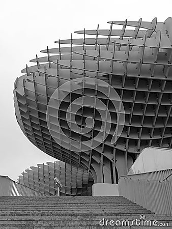 Wooden structure in Seville, Spain Metropol Parasol Editorial Stock Photo