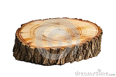 Wooden stump isolated on transparent background. Stock Photo