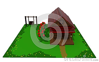 Wooden summer house Stock Photo