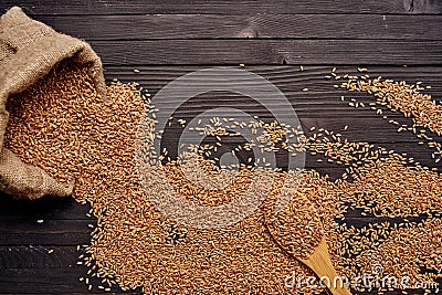 wooden table healthy breakfast wood background Stock Photo