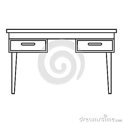 Wooden table icon outline Vector Illustration