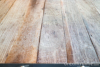 Wooden table top in industrial style Stock Photo